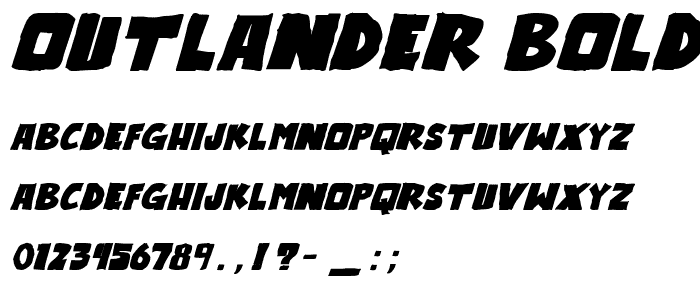 Outlander Bold Italic font